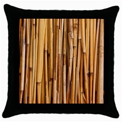 Asian Background Bamboo Throw Pillow Case (black) by Wegoenart