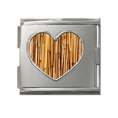 Asian Background Bamboo Mega Link Heart Italian Charm (18mm) by Wegoenart