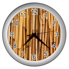 Asian Background Bamboo Wall Clock (silver) by Wegoenart