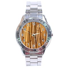 Asian Background Bamboo Stainless Steel Analogue Watch by Wegoenart