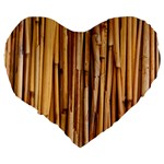 Asian Background Bamboo Large 19  Premium Heart Shape Cushions Back