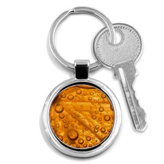 Lime Water Bubbles Macro Light Detail Background Key Chain (round) by Wegoenart