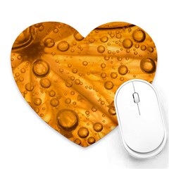 Lime Water Bubbles Macro Light Detail Background Heart Mousepad by Wegoenart