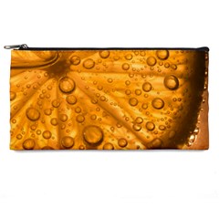 Lime Water Bubbles Macro Light Detail Background Pencil Case by Wegoenart