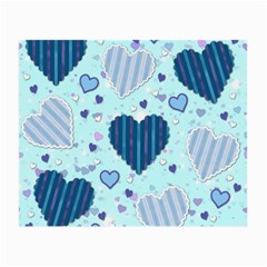 Hearts Pattern Paper Wallpaper Blue Background Small Glasses Cloth (2 Sides) by Wegoenart