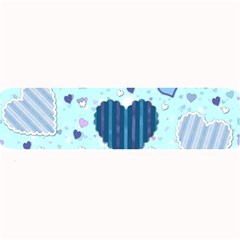 Hearts Pattern Paper Wallpaper Blue Background Large Bar Mat by Wegoenart