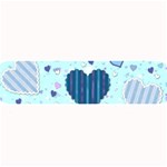 Hearts Pattern Paper Wallpaper Blue Background Large Bar Mat 32 x8.5  Bar Mat