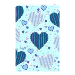 Hearts Pattern Paper Wallpaper Blue Background Shower Curtain 48  X 72  (small)  by Wegoenart