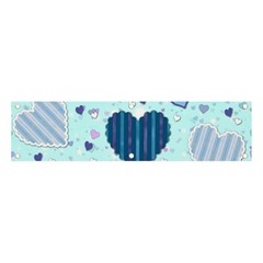 Hearts Pattern Paper Wallpaper Blue Background Banner And Sign 4  X 1  by Wegoenart