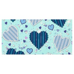 Hearts Pattern Paper Wallpaper Blue Background Banner And Sign 8  X 4  by Wegoenart