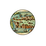 Medeival Ancient Map Fortress Island Seaport Town Hat Clip Ball Marker Front