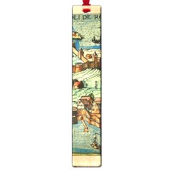 Medeival Ancient Map Fortress Island Seaport Town Large Book Marks by Wegoenart