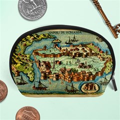 Medeival Ancient Map Fortress Island Seaport Town Accessory Pouch (large) by Wegoenart