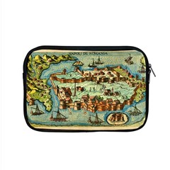 Medeival Ancient Map Fortress Island Seaport Town Apple Macbook Pro 15  Zipper Case by Wegoenart