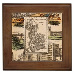 Antique Map Railway Lines Railway Train Char Framed Tile by Wegoenart