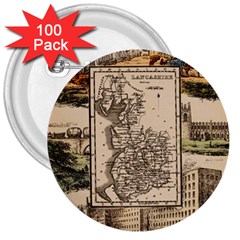 Antique Map Railway Lines Railway Train Char 3  Buttons (100 Pack)  by Wegoenart