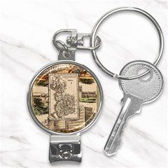 Antique Map Railway Lines Railway Train Char Nail Clippers Key Chain by Wegoenart