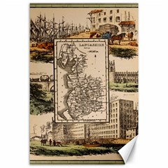 Antique Map Railway Lines Railway Train Char Canvas 24  X 36  by Wegoenart