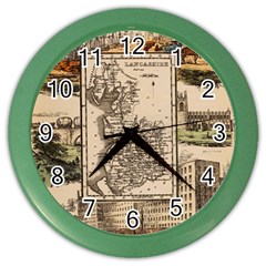 Antique Map Railway Lines Railway Train Char Color Wall Clock by Wegoenart