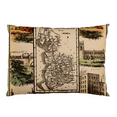 Antique Map Railway Lines Railway Train Char Pillow Case by Wegoenart