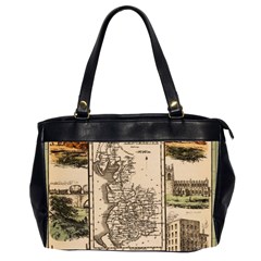 Antique Map Railway Lines Railway Train Char Oversize Office Handbag (2 Sides) by Wegoenart