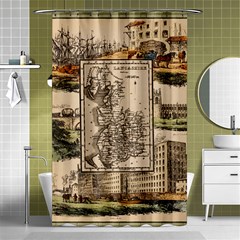 Antique Map Railway Lines Railway Train Char Shower Curtain 48  X 72  (small)  by Wegoenart