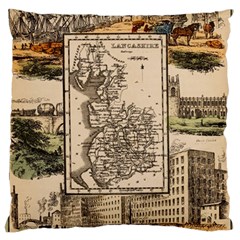 Antique Map Railway Lines Railway Train Char Large Cushion Case (one Side) by Wegoenart