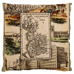 Antique Map Railway Lines Railway Train Char Standard Flano Cushion Case (one Side) by Wegoenart