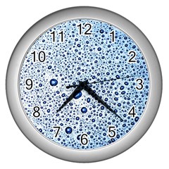 Drop Water Background Macro Splash Rain Drink Wall Clock (silver) by Wegoenart