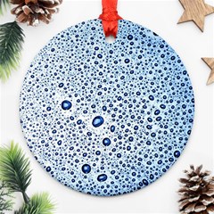 Drop Water Background Macro Splash Rain Drink Round Ornament (two Sides) by Wegoenart