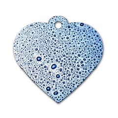 Drop Water Background Macro Splash Rain Drink Dog Tag Heart (two Sides) by Wegoenart