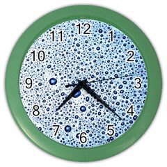 Drop Water Background Macro Splash Rain Drink Color Wall Clock by Wegoenart