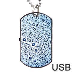 Drop Water Background Macro Splash Rain Drink Dog Tag Usb Flash (two Sides) by Wegoenart