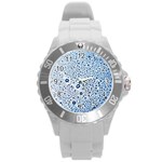 Drop Water Background Macro Splash Rain Drink Round Plastic Sport Watch (L) Front