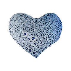 Drop Water Background Macro Splash Rain Drink Standard 16  Premium Flano Heart Shape Cushions by Wegoenart