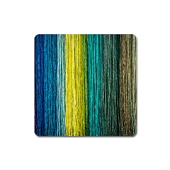 Line Rope Fiber Close Up Multicoloured Background Square Magnet by Wegoenart