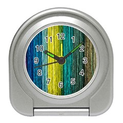 Line Rope Fiber Close Up Multicoloured Background Travel Alarm Clock by Wegoenart