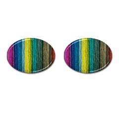 Line Rope Fiber Close Up Multicoloured Background Cufflinks (oval) by Wegoenart