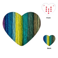 Line Rope Fiber Close Up Multicoloured Background Playing Cards Single Design (heart) by Wegoenart