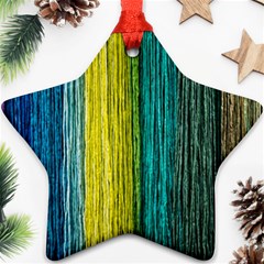 Line Rope Fiber Close Up Multicoloured Background Star Ornament (two Sides) by Wegoenart