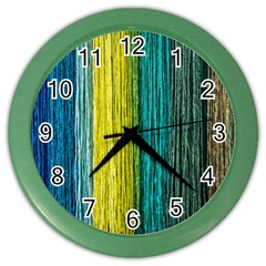 Line Rope Fiber Close Up Multicoloured Background Color Wall Clock by Wegoenart