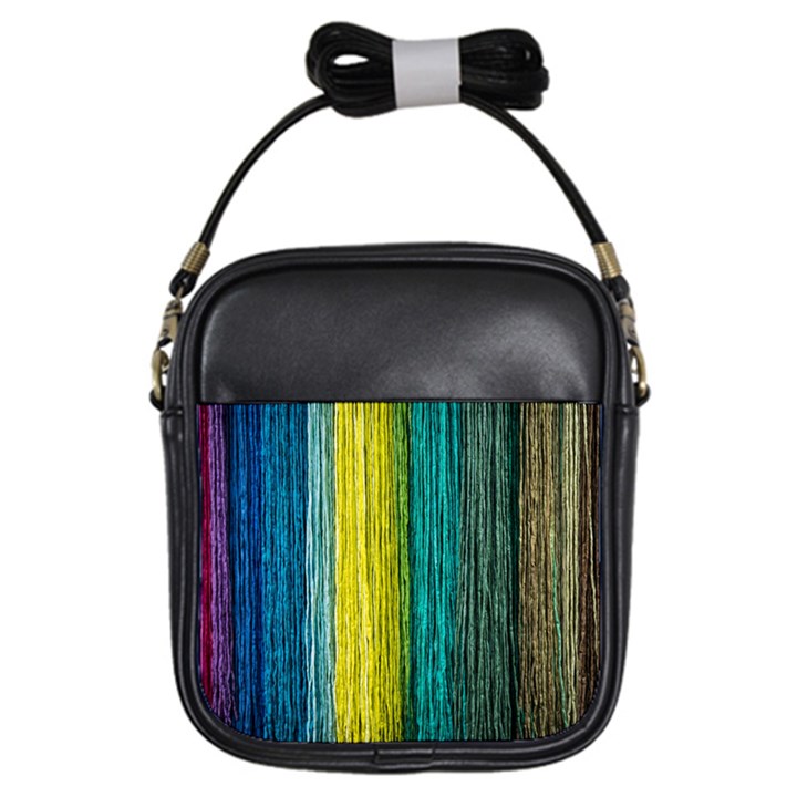 Line Rope Fiber Close Up Multicoloured Background Girls Sling Bag