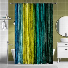 Line Rope Fiber Close Up Multicoloured Background Shower Curtain 48  X 72  (small)  by Wegoenart