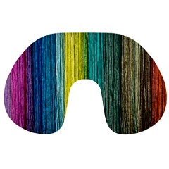 Line Rope Fiber Close Up Multicoloured Background Travel Neck Pillow by Wegoenart