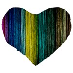 Line Rope Fiber Close Up Multicoloured Background Large 19  Premium Flano Heart Shape Cushions Back