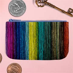 Line Rope Fiber Close Up Multicoloured Background Large Coin Purse by Wegoenart