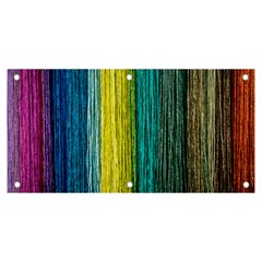 Line Rope Fiber Close Up Multicoloured Background Banner And Sign 6  X 3  by Wegoenart