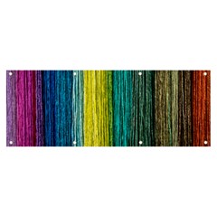 Line Rope Fiber Close Up Multicoloured Background Banner And Sign 8  X 3  by Wegoenart