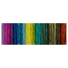 Line Rope Fiber Close Up Multicoloured Background Banner And Sign 12  X 4  by Wegoenart