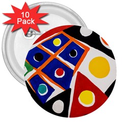 Pattern And Decoration Revisited At The East Side Galleries 3  Buttons (10 Pack)  by Wegoenart